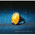 Oro de Dubai 24k Anillo de oro plateado anillo de oro de los hombres de diseño Anillo de oro de cristal grande
